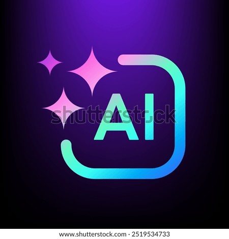 AI Generate logo, Artificial Intelligence colorful rainbow Gradient icon modern minimal Stars icon vector design , for your futuristic website or application image generator with AI