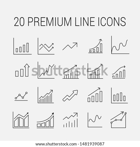 Growth related vector icon set. Well-crafted sign in thin line style. Vector symbols isolated on a white background. Simple pictograms