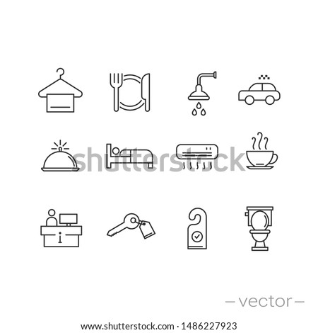 hotel icons set - line vector illustration eps10