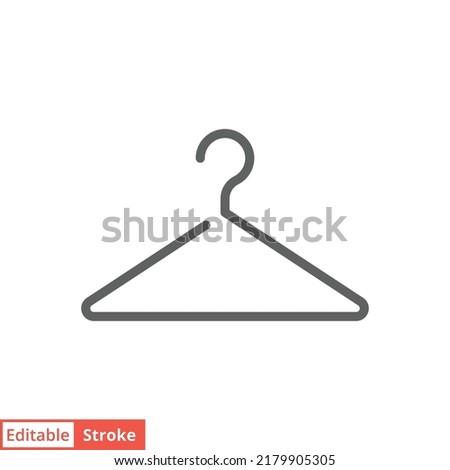 Clothes hanger icon. Simple outline style. Wardrobe and household concept. Thin line vector illustration design isolated on white background. Editable stroke EPS 10.