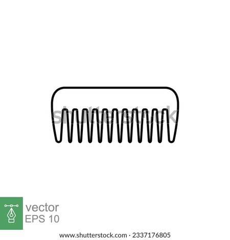 Comb icon. Simple outline style. Hair stylist tool, barber comb, fashion, beauty, hairstyle brush concept. Thin line symbol. Vector illustration isolated on white background. EPS 10.