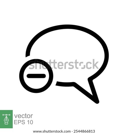 Cancel comment icon. Simple flat style. Remove, delete chat box, speech bubble with cross symbol, communication concept. Vector illustration isolated on white background. EPS 10.