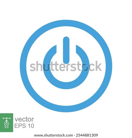 Shut down icon. Simple flat style. Turn power off or turn power on, computer shutdown and logout, technology concept. Vector illustration isolated on white background. EPS 10.