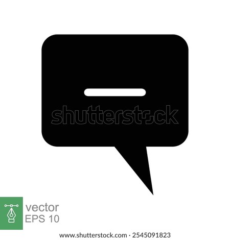 Cancel comment icon. Simple flat style. Remove, delete chat box, speech bubble with cross symbol, communication concept. Vector illustration isolated on white background. EPS 10.