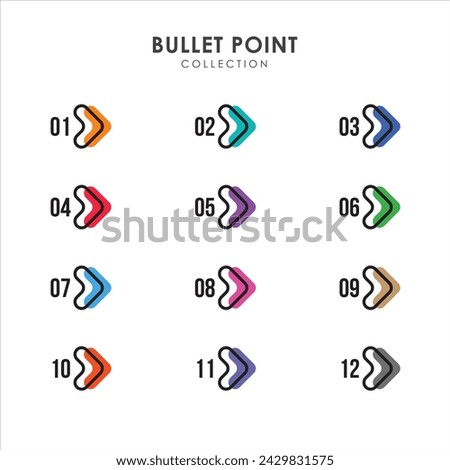 Number bullet points collection vector design