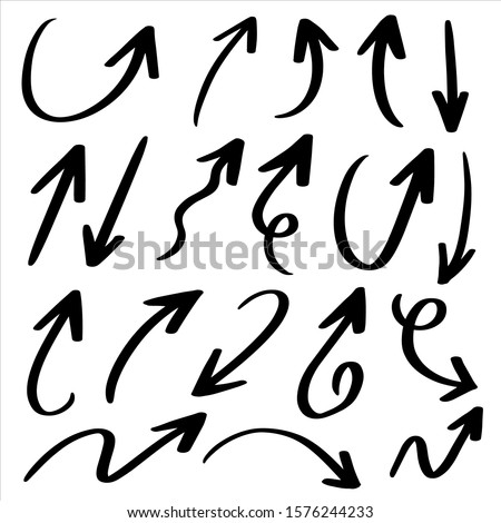 Hand drawn arrow vector icons set. sketch arrow design for business plan and education. Photo stock © 