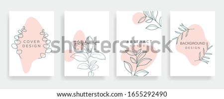 Instagram Main Feed and post creative Vector set. Background template with copy space for text and images design by abstract colored shapes,  line arts , Tropical leaves  warm color of the earth tone