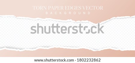 Torn pink paper with soft shadow stuck on grey squared background. Vector illustration