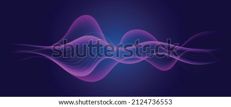 Abstract arts background vector.  Fluid color gradient abstract background with wave line art design for wallpaper, banner, cover and wall art for home decoration.