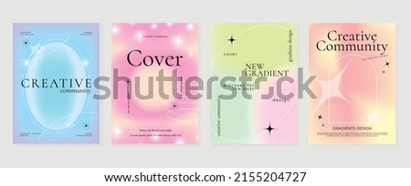 Fluid gradient background vector. Cute and minimalist style posters, Photo frame cover with pastel colorful geometric shapes and liquid color. Modern wallpaper design for social media, idol poster.