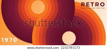 Abstract colorful stripes background vector. 70s retro vintage style creative cover with lines, curve, circle, infinity, geometric shapes. Suitable design for decorative, wall art, poster, banner.
