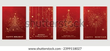 Image, Stock Photo Sparkling Christmas tree with blurred lights outside