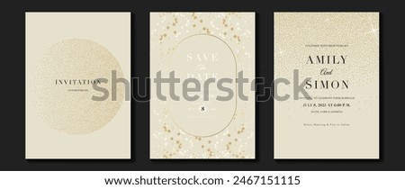 Elegant invitation card design vector. Luxury wedding card with firework, glitter spot texture on light background. Design illustration for cover, poster, wallpaper, gala, VIP, happy new year.