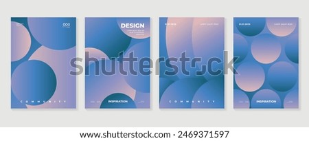 Abstract gradient poster background vector set. Minimalist style cover template with vibrant perspective 3d geometric prism shapes collection. Ideal design for social media, cover, banner, flyer.