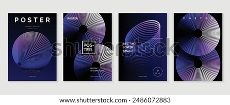 Modern gradient poster background vector set. Minimalist style cover template with vibrant perspective 3d geometric prism shapes collection. Ideal design for social media, cover, banner, flyer.