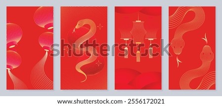 Image, Stock Photo An envelope on the For Mama stands decorated with three red hearts on a wooden background; message gift to the mother on Mother’s Day