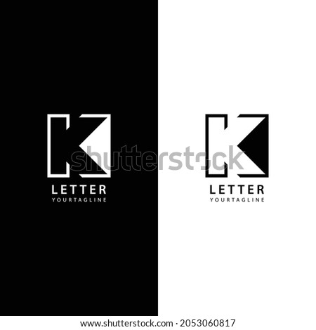 Black and White K Letter Logo Vector Design