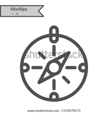 Thin line compass outline icon vector illustration Compass Icon Vector Illustration. Linear style icon. flat design element. Editable stroke. 48x48 Pixel Perfect