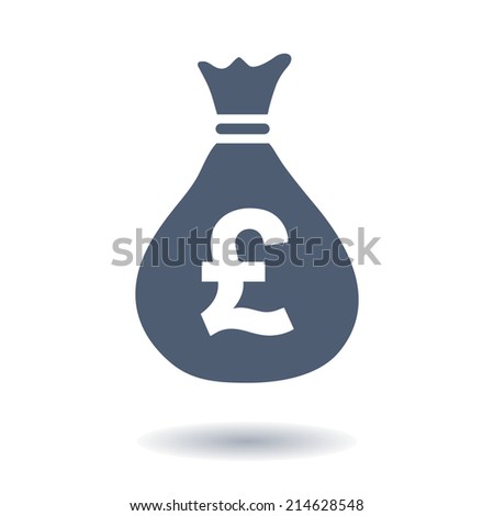 Money bag icon. Pound GBP currency symbol. Flat design style. EPS 10.