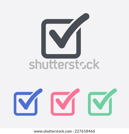 Check list button icon. Check mark in box sign.