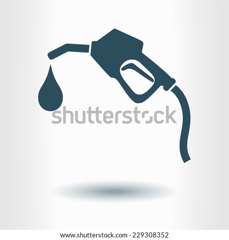 Gasoline pump nozzle sign.Gas station icon. Flat design style.