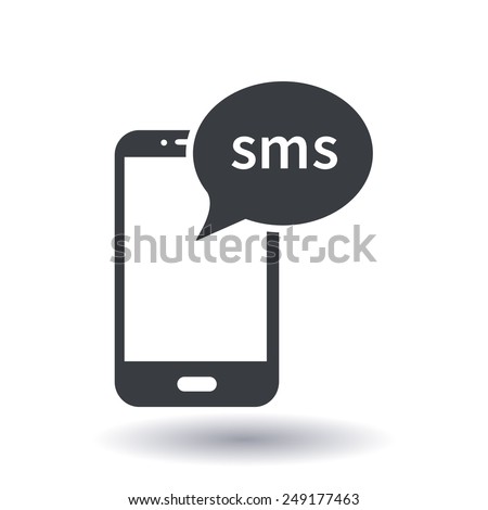 Smartphone email or sms icon. Mobile mail sign simbol.