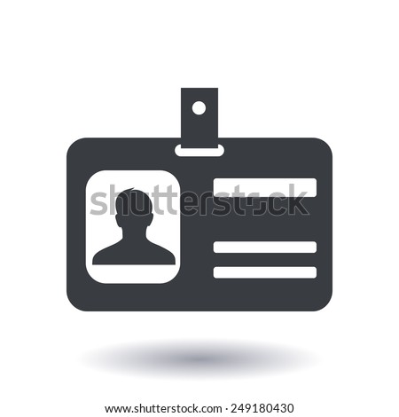 Identification card icon. Flat design style. EPS 10.