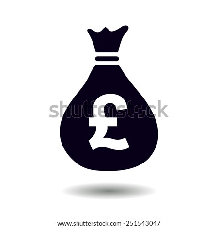 Money bag icon. Pound GBP currency symbol. Flat design style. EPS 10.