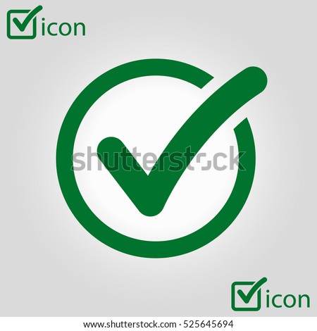 Check list button icon. Check mark in round sign.