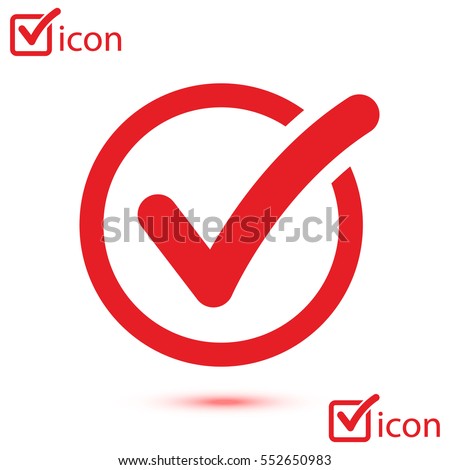Check list button icon. Check mark in round sign.