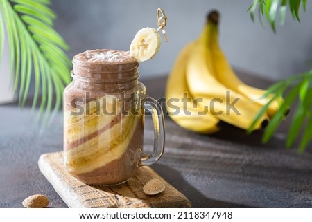 Similar – Image, Stock Photo Chocolate Smoothie in Coconut Bowl