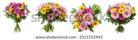 Similar – Image, Stock Photo Yellow chrysanthemum bouquet on yellow background. Copy space