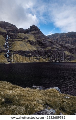 Similar – Image, Stock Photo Majestic waterfall in dark forest