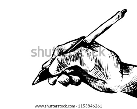 Hand Holding Wacom Pen Vector