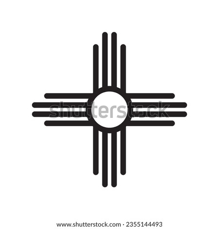 Zia symbol. Antient Native Americans sign vector isolated icon. New Mexico state logo.