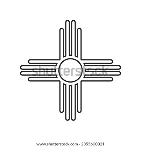 Zia symbol. Antient Native Americans sign vector isolated icon. New Mexico state logo.