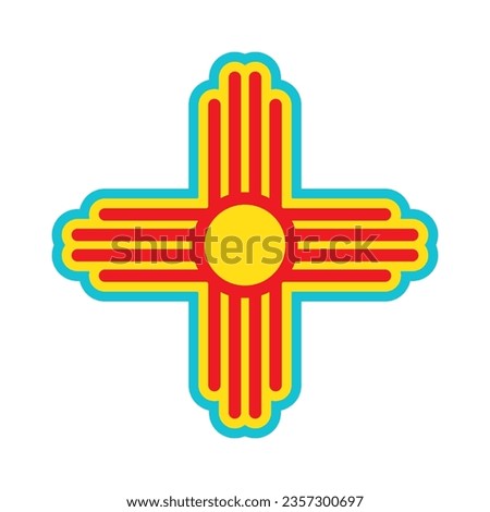 Zia symbol. Antient Native Americans sign vector isolated icon. New Mexico state logo.