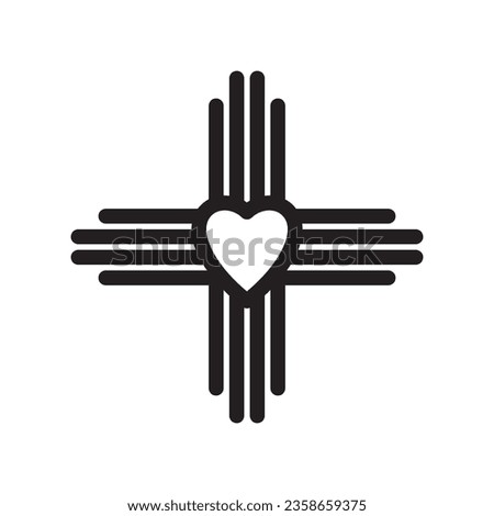 Zia symbol. Antient Native Americans sign vector isolated icon. New Mexico state logo.