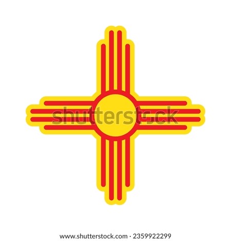 Zia symbol. Antient Native Americans sign vector isolated icon. New Mexico state logo.