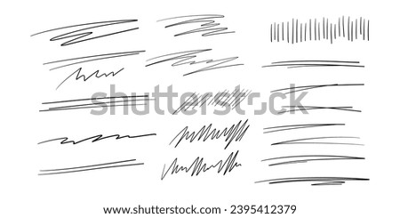 Calligraphy collection of wavy swooshes. Hand drawn swash, emphasis, line shape. Typographic extension simple stroke underline decoration for text, logo. Minimalist letter tail isolated elements.