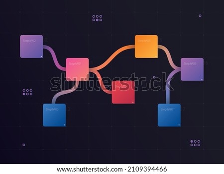 Sitemap. The branched map allows informing search engines about current website structure. Sitemap navigation for the user. Infographic design, structure diagram, presentation template. Vector clipart
