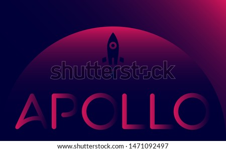 Apollo 11 Concept Space Vector Illustration Background