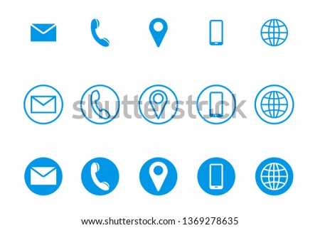 Vector set of contact line icons 