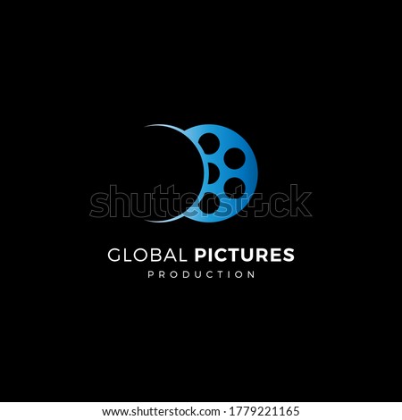 illustration logo vector graphics of world film production, good for logo of filmmakers