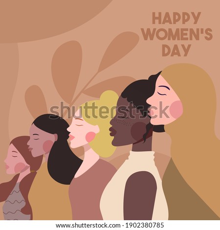 Women's day illustration concept in flat design premium vector