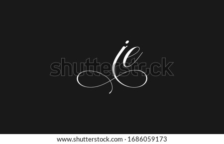 IE Unique Minimal Style golden and black colour initial based logo design vector illustration
