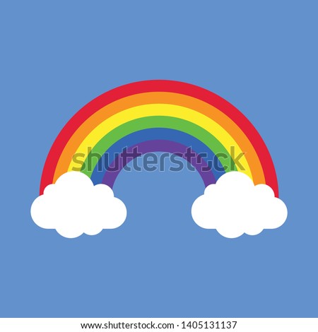 Rainbow With Clouds Vector Illustration Foto d'archivio © 
