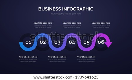 Business Circle Infographic With Six Steps Included, Suitable For Presentation Template With 16x9 Aspect Ratio