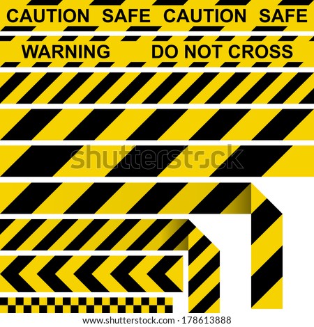 Barrier tape. Restrictive tape yellow and black colors.
