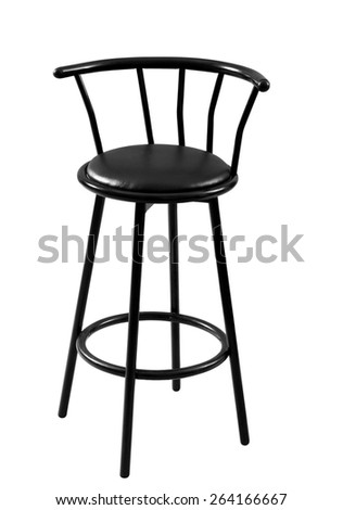 black wooden bar stool on a white background